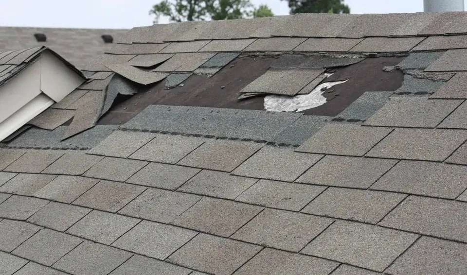 Residential roof repair work