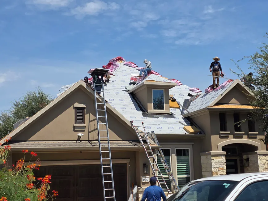 Hail damage roof replacement in Leander Texas