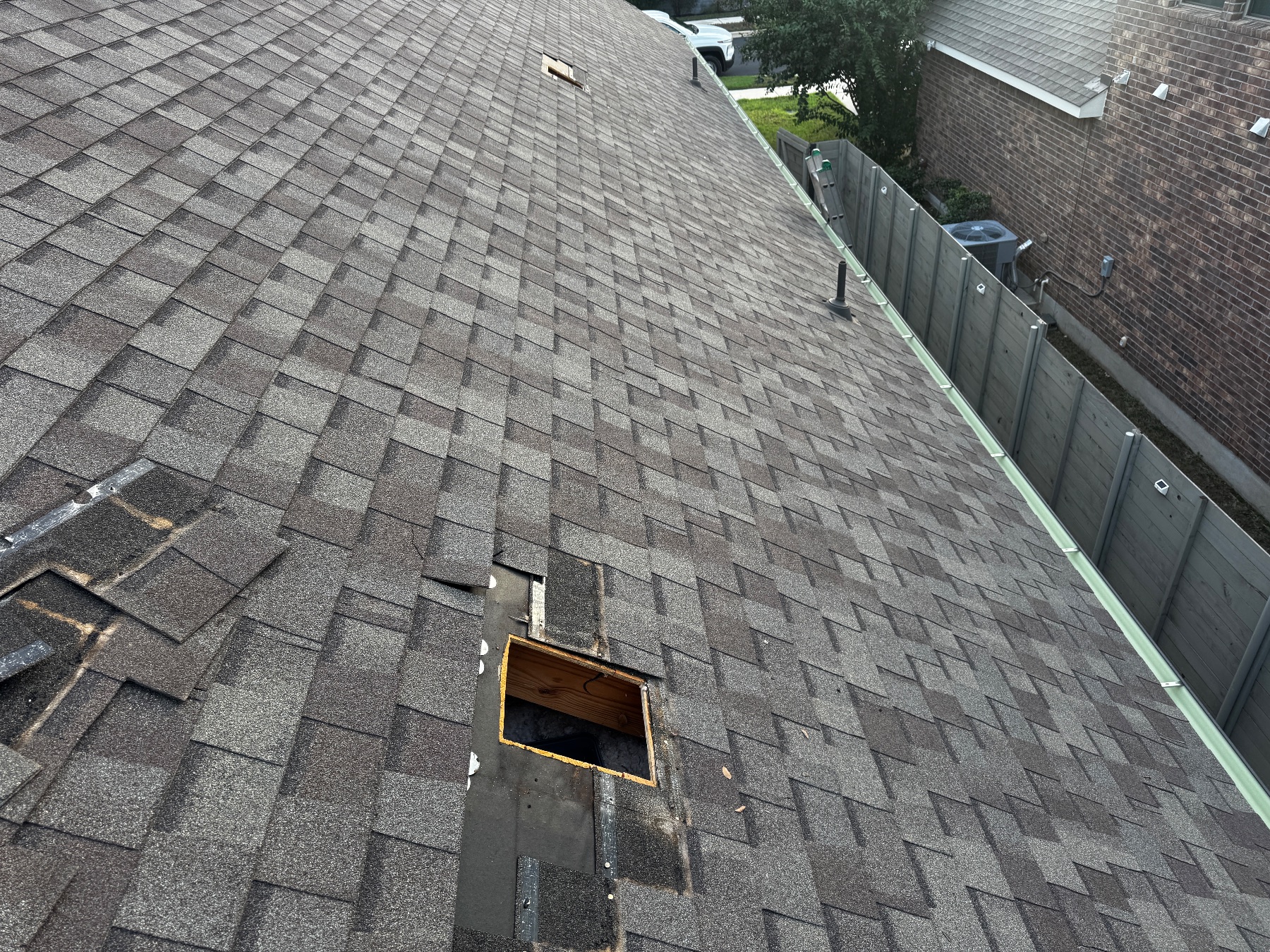 Before Roof Repair in Georgetown in Georgetown, Texas